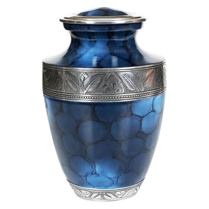 โกศบรรจุอัฐิโลหะสีน้ำเงินลายหินอ่อนสำหรับผู้ใหญ่ |   โกศแกะสลักแบบกำหนดเองได้ ดีไซน์เป็นมิตรกับสิ่งแวดล้อม ทนทาน |   220 - Product Image 1