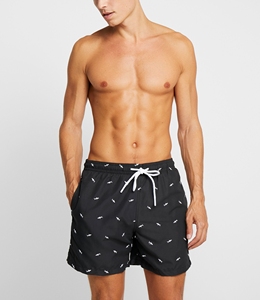 Shorts de playa para hombre con estampado de tiburón negro, con cordón ajustable y bolsillos, de secado rápido, fabricante de shorts de baño personalizados - Product Image 1