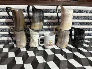 Noorbaba International's Best Quality African Ox Horn <b>Mug</b> Agate Buffalo Horn <b>Mug</b> Bull Horn <b>Mug</b> for Tea Decoration Glass Material - Product Image 4