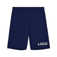 Shorts de sport décontractés pour hommes, noirs, à séchage rapide, avec logo personnalisé, taille élastique, couleur unie, 100 % polyester, logo imprimé sur le bas du pantalon