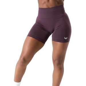 Shorts de sport pour femmes, taille haute, couleur violette, doux, extensibles, pour l'entraînement, le fitness, les activités sportives, sans couture, confortables - Product Image 1