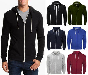 Disponibles en diferentes colores, sudaderas con capucha para hombre con cremallera completa, estampado puff, tejido grueso, 100% algodón, sudaderas con capucha para hombre. - Product Image 4