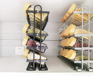 4 Tier Metal <b>Kitchen</b> <b>Corner</b> Spice Rack Heavy Duty Sliding Seasoning <b>Storage</b> Cabinet Organizer Shelf Rack - Product Image 1