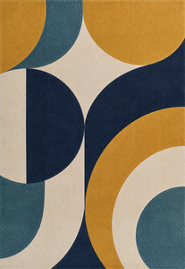 Alfombra de Lana Hecha a Mano con Diseño Geométrico Retro, Alfombra Moderna de Mediados de Siglo, Alfombra de Diseño Escandinavo, Tamaño Personalizado - Product Image 3