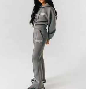 Windproof Women's Tracksuit 2 Piece <b>Set</b> Double Zipper Pulls Stand Collar Tracksuits - Product Image 4