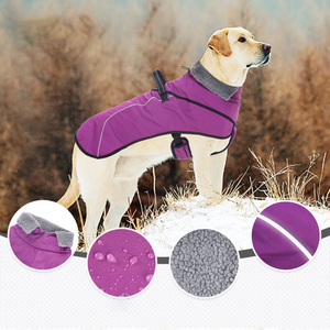 Waterproof Winter <b>Dog</b> Jacket Fleece Lined Reflective Strip Adjustable Buckle Harness Pet Coat Large <b>Dogs</b> Wholesale OEM - Product Image 5
