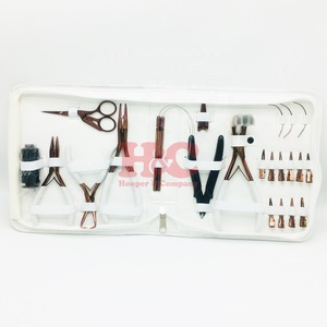 HOOPER COMPANY Rose Gold Stainless Steel Professional Hair Extension <b>Pliers</b> Kit with Micro Breads Function Tape <b>Plier</b> Tools <b>Set</b> - Product Image 1
