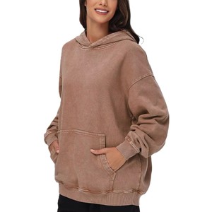 Sudadera Larga de Invierno para Mujer, Diseño Exclusivo, Nueva Colección, Lavado Ácido, Transpirable, Servicio OEM, Ropa Urbana, 100% Algodón, Personalizable - Product Image 5