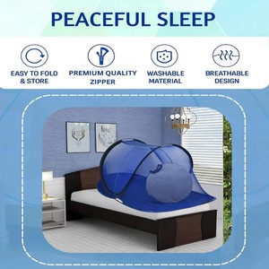 Grande moustiquaire autoportante pliable pour une personne adulte, en polyester de qualité, résistante (taille de lit simple, tissu de base, toutes saisons) - Product Image 5
