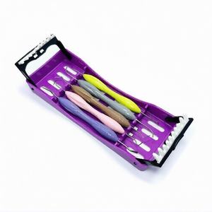 Kit de composite dentaire postérieur à vente chaude, ensemble de 5 pièces, cassette en plastique violette, instruments de remplissage dentaire manuels en acier inoxydable - Product Image 1