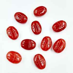 Cuentas de cornalina ovaladas talladas con forma de cruz, con diseño de insecto, sueltas, para fabricación de joyas, proveedor mayorista - Product Image 4