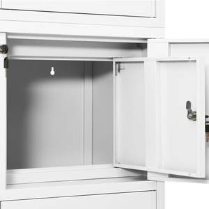 Armoire de bureau en acier blanc avec grands étagères réglables en hauteur, solution de rangement pour dossiers - Product Image 6