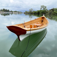 Bateau à rames en bois et fibre de verre Whitehall de 12 pieds, renfort en gelcoat, durable, résistant à l'eau, sûr, double siège, 2 personnes, écologique