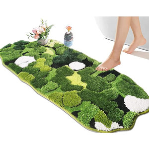 Customised Soak High Quality High Quality Custom Soft Plush Anti-Slip Microfiber Bath <b>Mat</b> Hand Tufted Floral Rug for Bathroom - Product Image 6