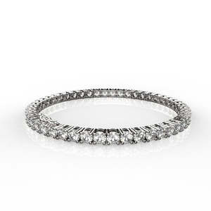 Anillo de Eternidad de Diamantes Redondos de Platino, Certificado GIA, Color D Natural, Joyería Clásica de Boda para Mujer - Product Image 1