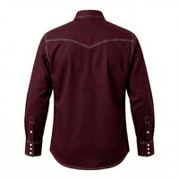 Camisa de Trabajo Personalizada para Hombre, Resistente al Fuego, Color Morado, Estilo Western, Transpirable, de Algodón, con Dos Bolsillos en el Pecho, Manga Larga