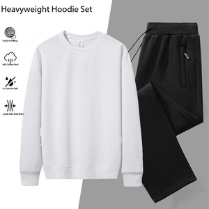 OEM Mens Casual Sportswear Set Crew Neck Sweatshirt <b>Pants</b> Two Piece Loose Fit Running Tracksuit Spring Autumn Outfit Mens Set - Product Image 1