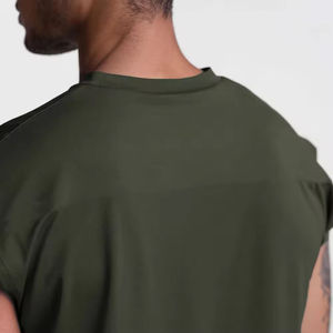 Camiseta Deportiva Casual sin Mangas para Hombre, 100% Algodón, Lisa, Teñida, de Secado Rápido y Transpirable, Personalizable - Product Image 5