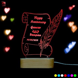 High On Demand 3D Illusion Multi Color <b>LED</b> Night Lamp Decorative <b>Light</b> for Couples Bedroom Romantic Home Available For Sale - Product Image 3