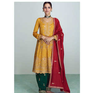 Salwar/Shalwar Kameez de red con bordado y adornos de mariposas para bodas y fiestas, ropa de mujer, precio al por mayor - Product Image 2