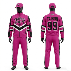 Traje Deportivo de Hockey sobre Hielo para Hombre, 300 GSM, Poliéster Interlock, Paneles Rosa, Negro y Blanco, Sublimación Personalizada, Bordado, Transferencia Térmica - Product Image 1