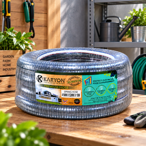 KARYON Clear <b>PVC</b> Spring <b>Hose</b> Flexible Steel Wire Suction Tube for Water Pump Irrigation Factory Transfer 10-45mm NYC Supply - Product Image 1