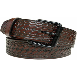 Cinturón de cuero argentino estilo occidental hecho a mano de 1.5 pulgadas, cinturón de lujo de cuero genuino de vaca con diseño floral con cuentas y tallado artesanal. - Product Image 3