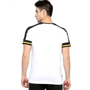 เสื้อยืดคอลูกเรือผ้าฝ้าย100% สำหรับผู้ชายเสื้อฝึกซ้อมพิมพ์ลายทางแบบกำหนดเอง - Product Image 4