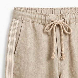 <b>Men's</b> Summer Lightweight <b>Linen</b> Mid Waist Beach <b>Trousers</b> Relaxed Coastal <b>Casual</b> OEM ODM Wholesale Factory Private Label Low MOQ - Product Image 6