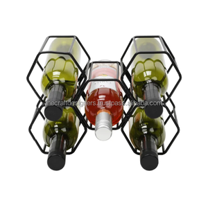 Casier à vin Portable fini enduit noir barre décorative de grande taille support d'ustensiles de cuisine à domicile présentoir en métal décoratif - Product Image 4