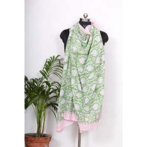 ผ้าซิ่นพิมพ์ลายบล็อก 100% ผ้าฝ้าย ขายส่ง ผ้าคลุมบิกินี่ ปาเรโอ ผ้าพันคอรูปสี่เหลี่ยมผืนผ้าทำมือ และผ้าเช็ดหน้าพิมพ์ลาย ผ้าพันคอสำหรับใส่ไปชายหาด - Product Image 1