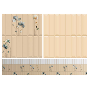 Carrelage en porcelaine émaillée texturée 3D 300x300mm, revêtement mural de luxe pour projets immobiliers commerciaux, hall d'appartement - Product Image 2