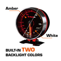Nuevo Manómetro de Turbo de Fabricación Taiwanesa, 2 Pulgadas, 52 mm, Pantalla Analógica, Carátula Negra Ahumada, 40 PSI, Manómetro de Inducción Forzada