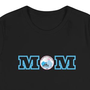 Women Black Short Sleeve Crew Neck T Shirt With MOM Embroidery Logo Casual Everyday Tee <b>Top</b> Fashion Womens Clothing Casual Style - Product Image 2