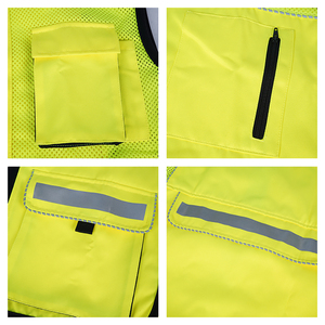 Gilet de sécurité respirant en maille, gilet de travail, gilet de sécurité réfléchissant lumineux avec poche, vêtements de sécurité ajustables - Product Image 4
