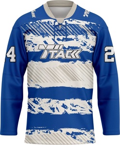 Conception personnalisée de haute qualité Maillot de hockey sur glace respirant à manches longues par sublimation Uniformes de hockey sur glace unisexes pour adultes les mieux notés - Product Image 1