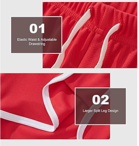 Pantalones Cortos de Malla Transpirable Ligeros para Hombre, Color Personalizado, Cintura Elástica con Cordón, Tejido Casual, Servicio OEM, Pierna Dividida - Product Image 6