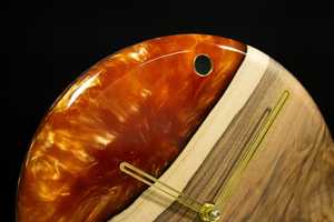 Contemporary Epoxy Resin Wooden <b>Table</b> <b>Clock</b> For Gifting & Homedecor Luxury Smooth Polish Finished Time Piece For Restaurant - Product Image 6