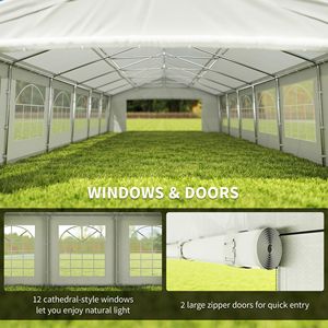 Tenda a baldacchino bianca 40FT X 20FT con pareti laterali rimovibili e usi versatili per auto - Product Image 5