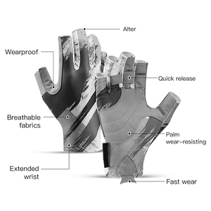 Gants de pêche unisexes imperméables à demi-doigts, personnalisés par le fabricant, les plus vendus, sublimés sur mesure pour l'extérieur - Product Image 3