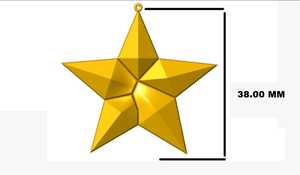 Colgante de Estrella de 5 Puntas Chapado en Oro, 38mm, Gran Colgante de Estrella de Latón para Fabricación de Joyas, DIY - Product Image 2