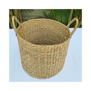Hand-woven Seagrass Water Hyacinth Baskets Eco-friendly storage solutions for apparel toys decor. - Product Image 3