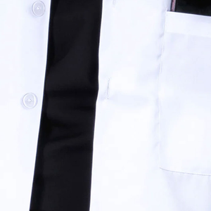 เสื้อกาวน์แพทย์สีขาวคุณภาพสูงแบบใหม่ ชุดยูนิฟอร์มทางการแพทย์ รับทำโลโก้ เสื้อกาวน์แพทย์ขายส่ง ผู้ผลิต OEM ผลิตจำนวนมาก MOQ ต่ำ - Product Image 2