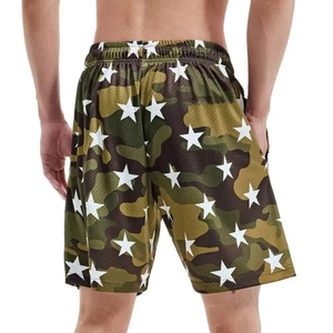 Shorts de Playa Sublimados con Estampado de Camuflaje y Estrellas, de Secado Rápido, Cintura Elástica, Estilo Casual, Malla Sublimada, Alta Calidad, MOQ Bajo - Product Image 5