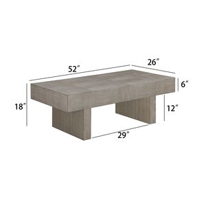 Contemporary Style 1pc <b>Brown</b> Gray Wooden Coffee <b>Table</b> with Rectangular Top for Living Room Furniture - Product Image 3
