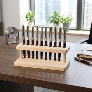 ที่วางปากกาไม้: ไม้สนธรรมชาติ เคลือบวอลนัท มี 4 หรือ 10 ช่อง - Product Image 3