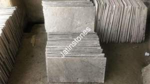 Dalles de pierre ardoise argentée, surface naturelle brillante, revêtement mural, revêtement de sol, patio, allée de jardin, dalles décoratives extérieures - Product Image 2