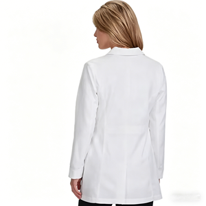 Bata de Laboratorio Blanca para Mujer, Uniforme de Hospital, Algodón y Poliéster, 3 Bolsillos, Cierre de Broches, Bata Médica - Product Image 4