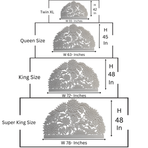 Cabecero de Cama King Size de Madera Tallada a Mano Smart Art, Ajustable, con Diseño de Girasol de Media Luna, en Madera de Ingeniería con Acabado Gris Lavado - Product Image 6