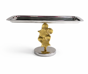 Modern Contemporary Round Stainless Steel Serving Tray Eco-Friendly Party Display Dish for Home Decor - Product Image 1